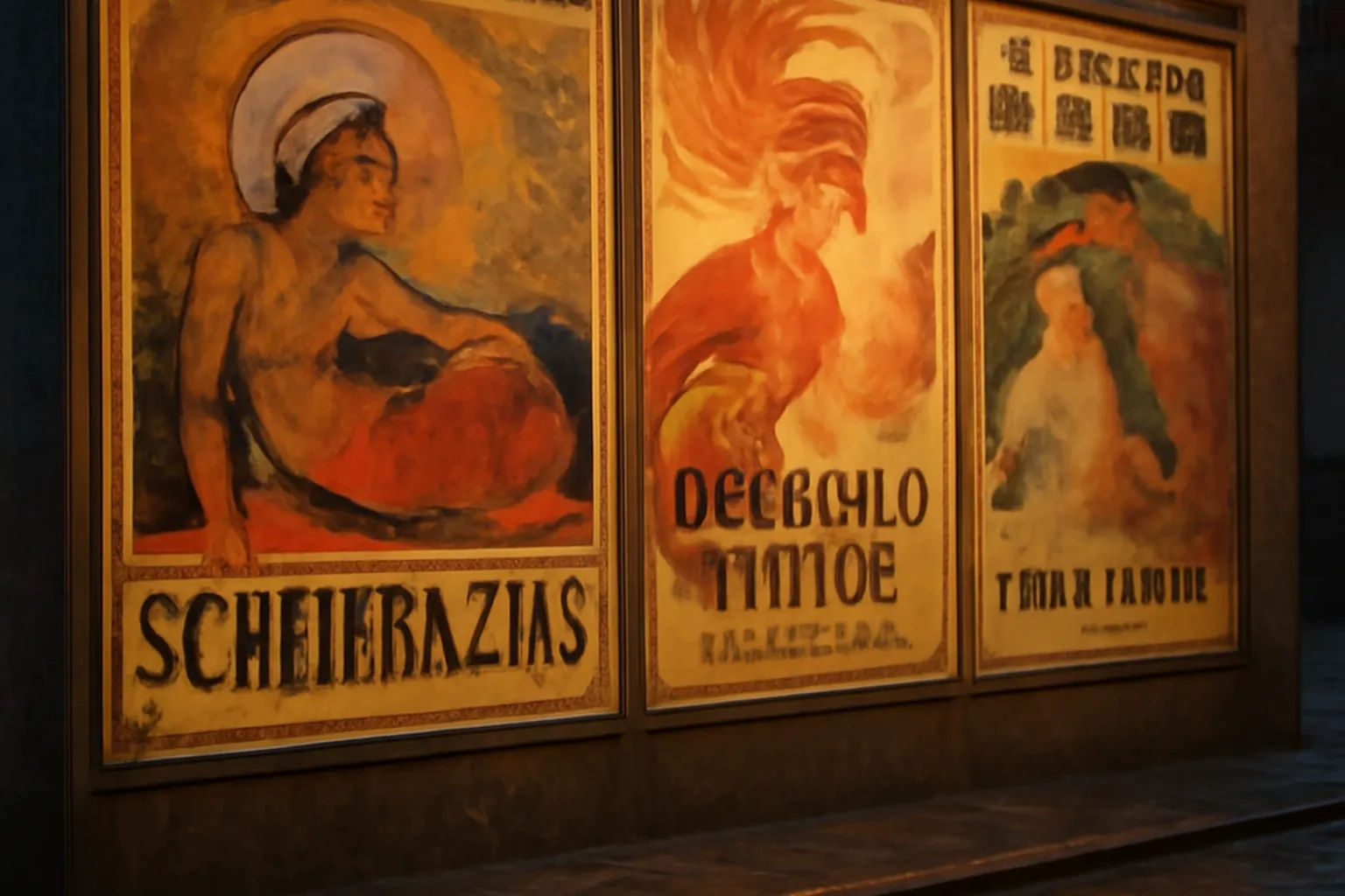 Affiches des spectacles parisiens des Ballets russes dans les années 1910