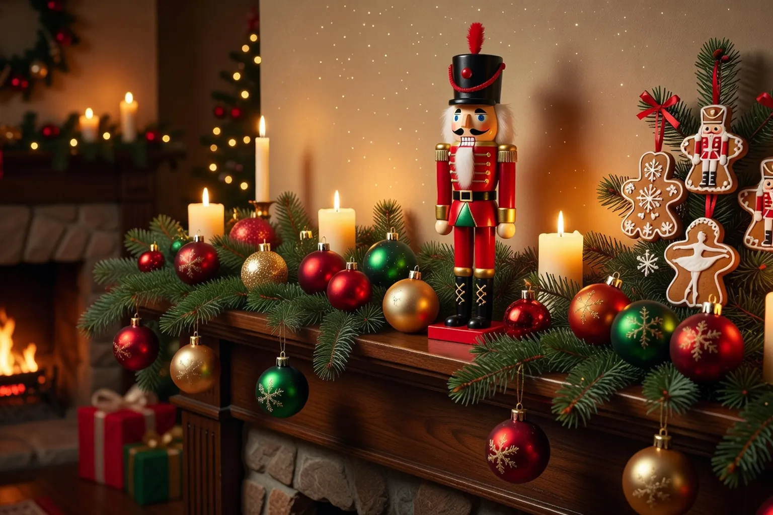 Casse-noisette traditionnel, décor de Noël