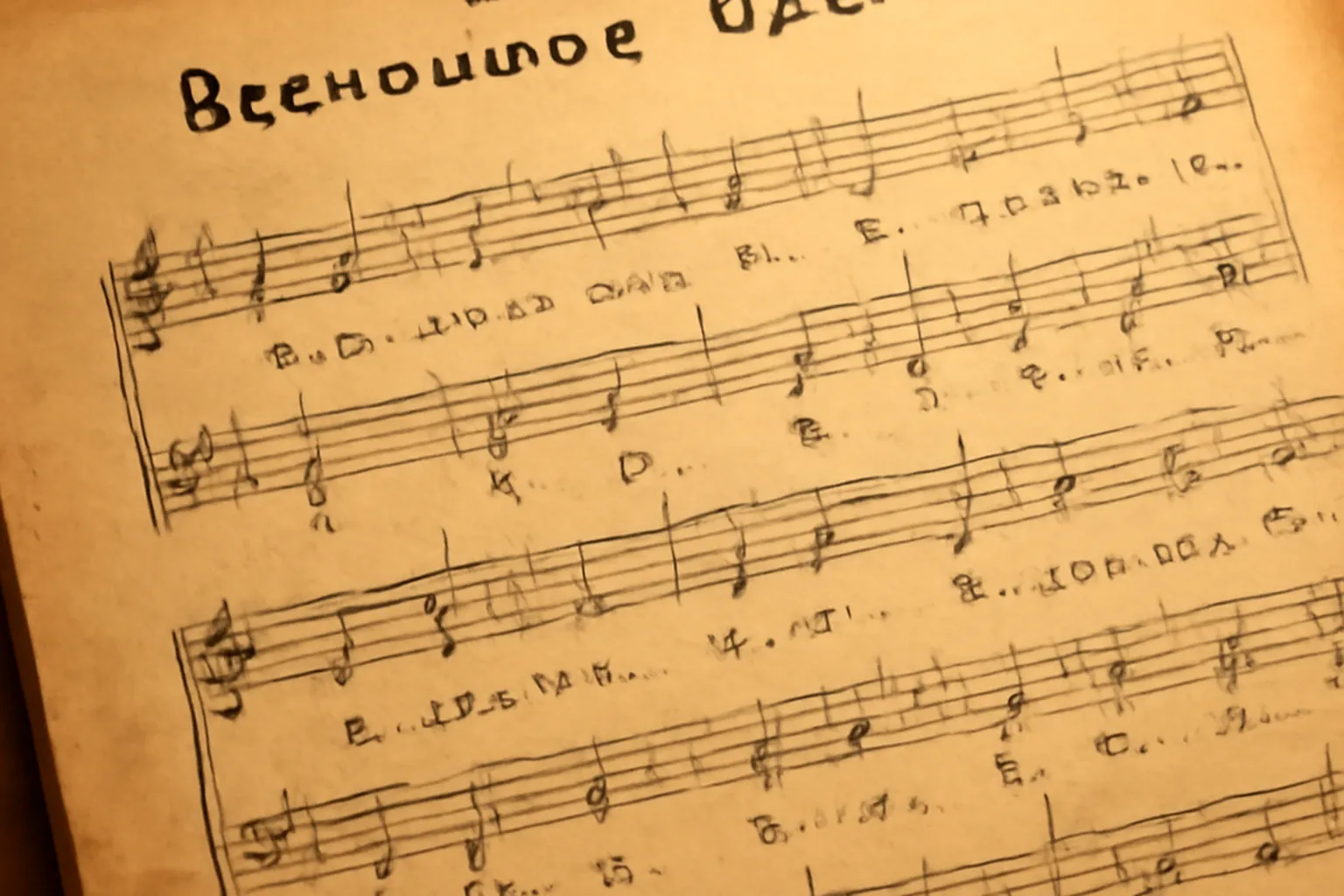 Partition manuscrite des Vêpres de Rachmaninov