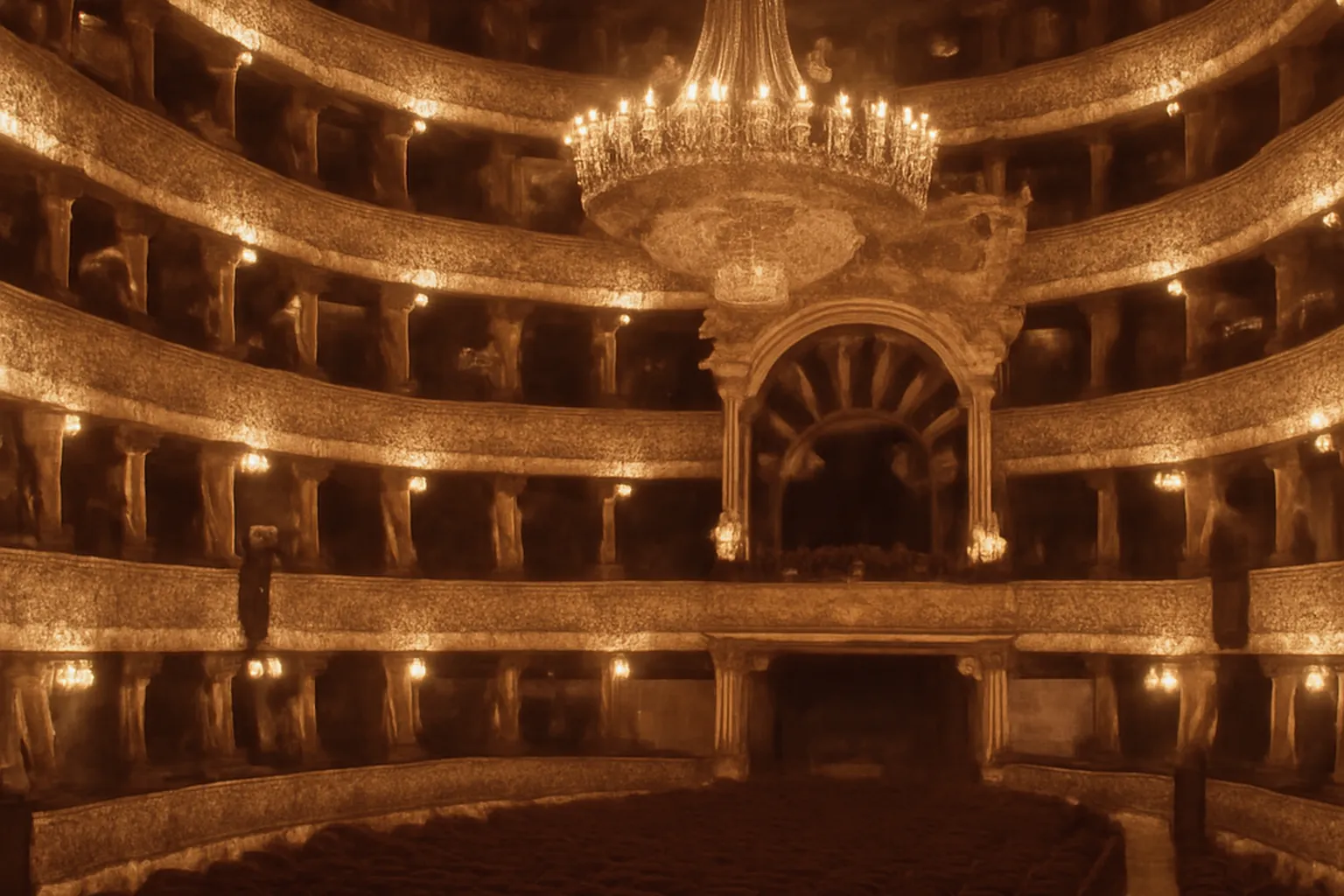 Théâtre Bolchoï en 1877, lieu de la création du Lac des cygnes