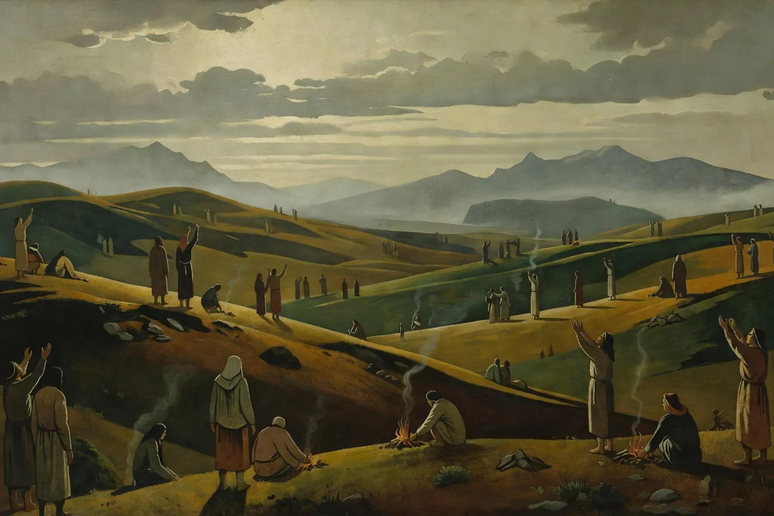 Décor de Nicholas Roerich pour Le Sacre du printemps, vision païenne primitive